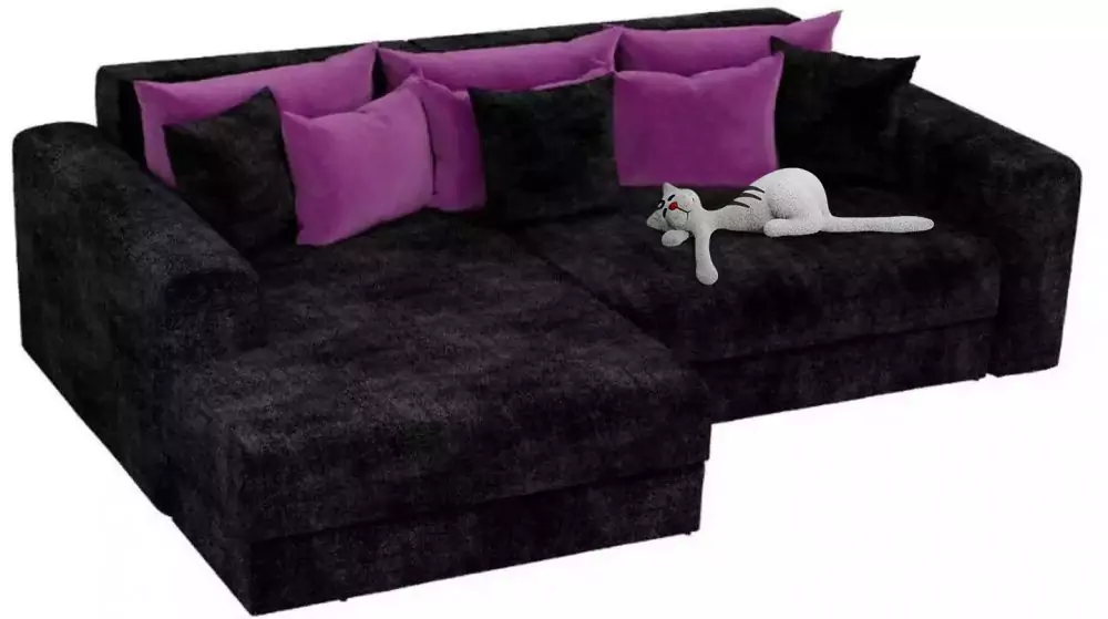 Угловой диван Мэдисон (Модена) дизайн вельвет черный