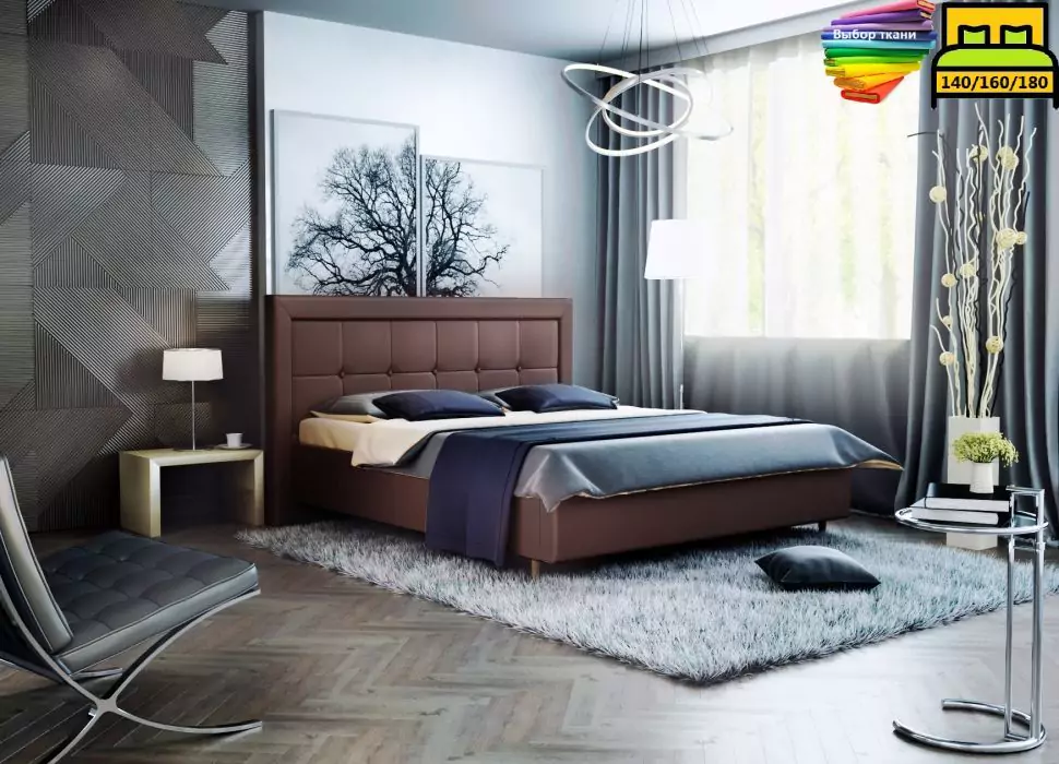 Кровать двуспальная Афина с подъемным механизмом дизайн 9
