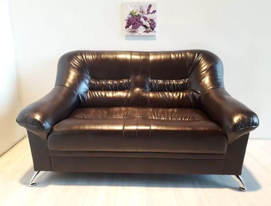 Офисный диван Карелия двухместный коричневый