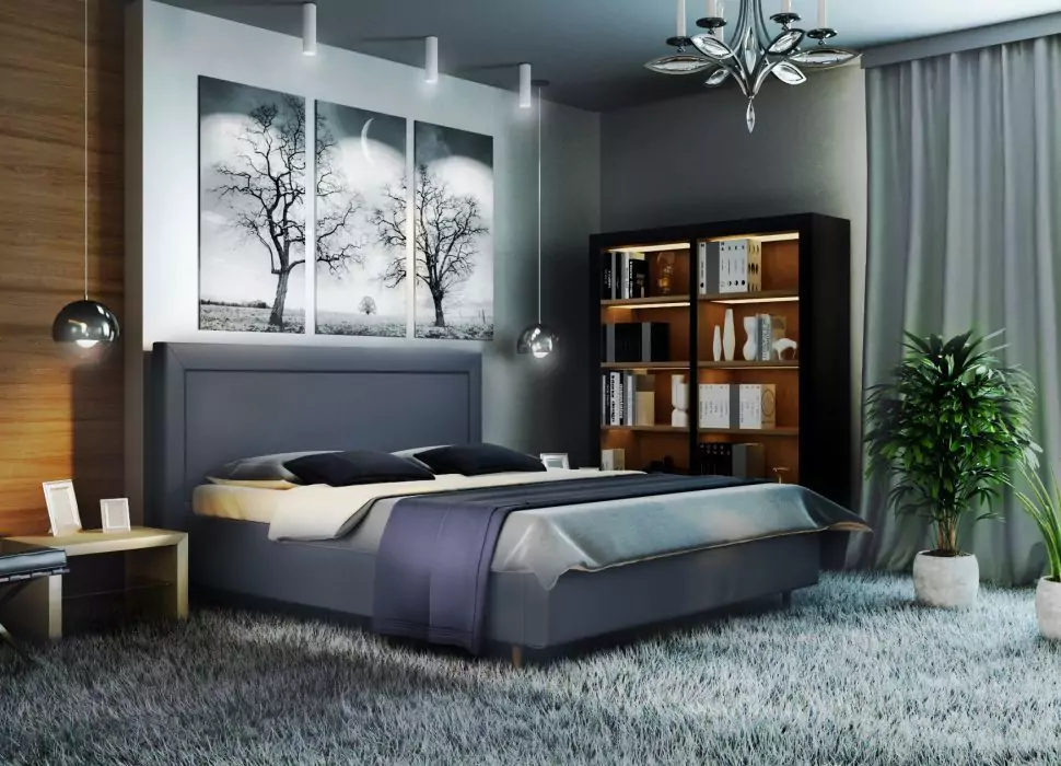 Кровать двуспальная Афина с подъемным механизмом дизайн 21