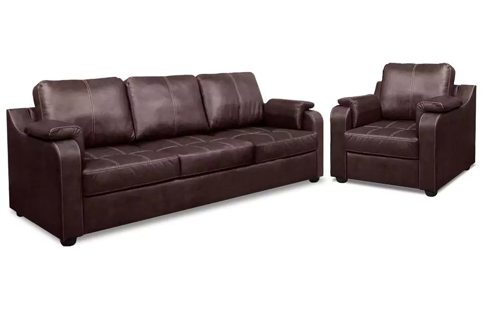 Комплект кожаной мебели диван и кресло Берета Дизайн 2