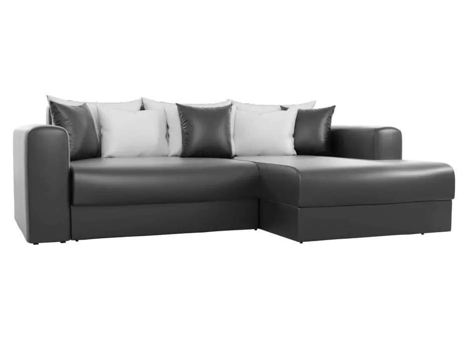 Угловой диван Мэдисон дизайн экокожа черный