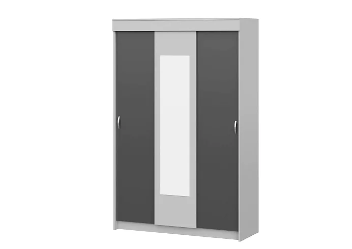 Шкаф-купе Бассо 1.3 м (серый/серый графит), Серый