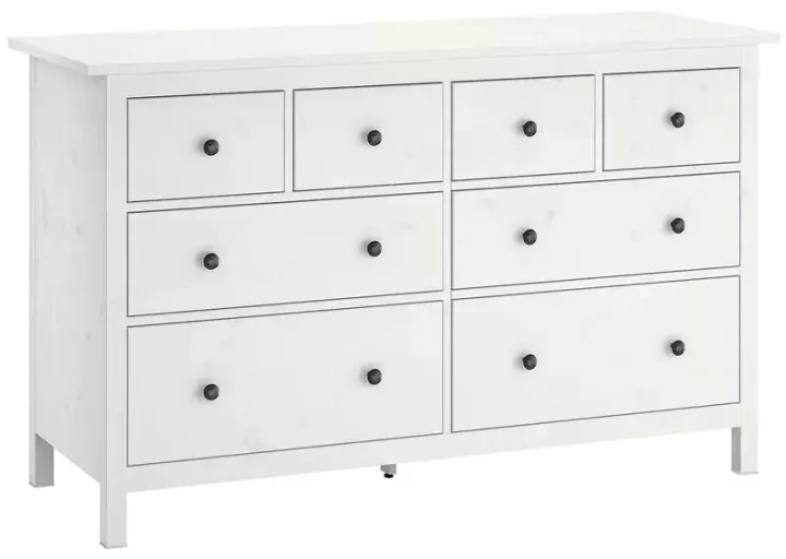 Комод с 8 ящиками HEMNES, Белый