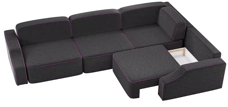 Модульный диван Триумф Лонг Слайд, Черный