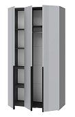 Шкаф распашной трехдверный Альмерия ШК-1200 (серый графит/бархат серый) Серый 
