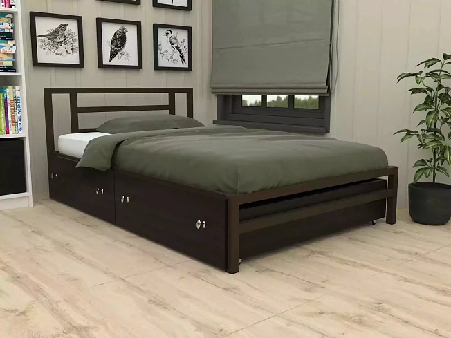 Односпальная кровать Титан 120 (с ящиком), Бежевый