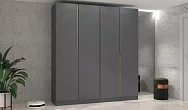 Шкаф распашной Гермес 4-дверный 2.0 м, графит