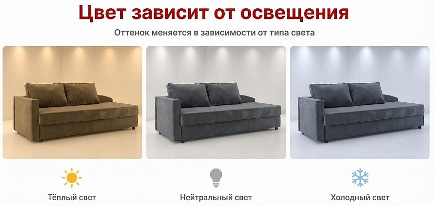 Прямой диван Николь Лофт, Серый