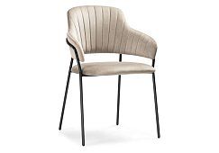 Стул на металлокаркасе Инклес дымчатый / черный глянец Бежевый 