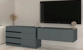 Комплект в гостиную Бастион 2.5 м Серый 