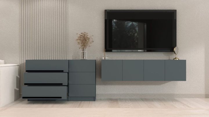 Комплект в гостиную Бастион 2.9 м, Графит