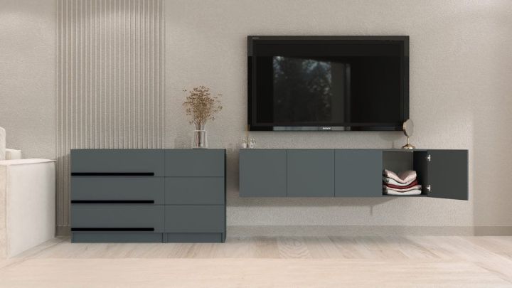 Комплект в гостиную Бастион 2.9 м, Графит