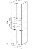 Шкаф-пенал ПД600-22 Нувель (бетон черный) Черный 