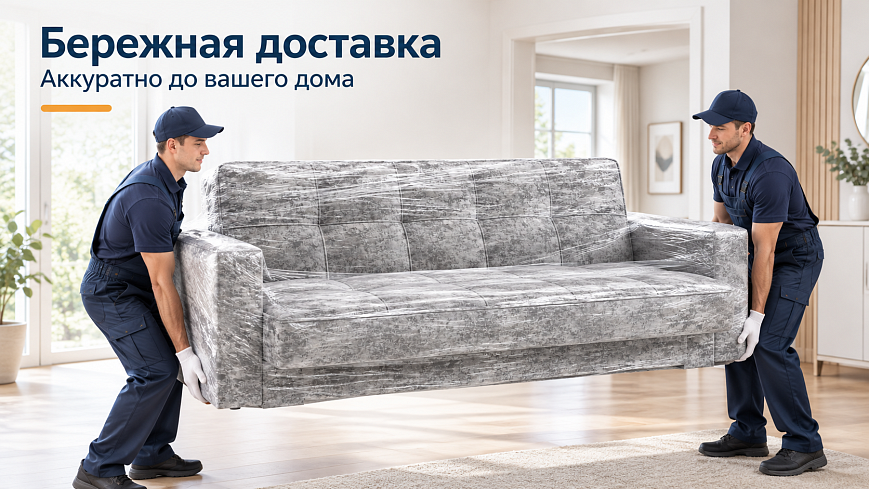 Прямой диван Жасмин, Серый