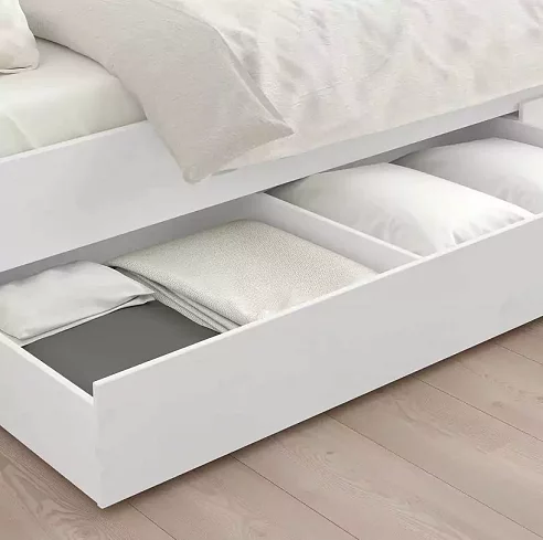 Каркас кровати с 2 ящиками ХЕМНЕС, Белый