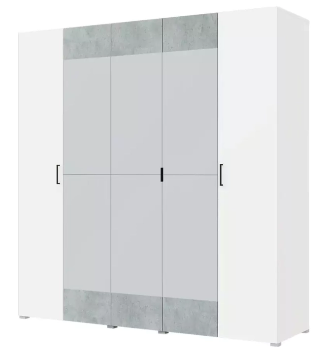ф98 Шкаф 5-х створчатый 2000 белый/бетон 8
