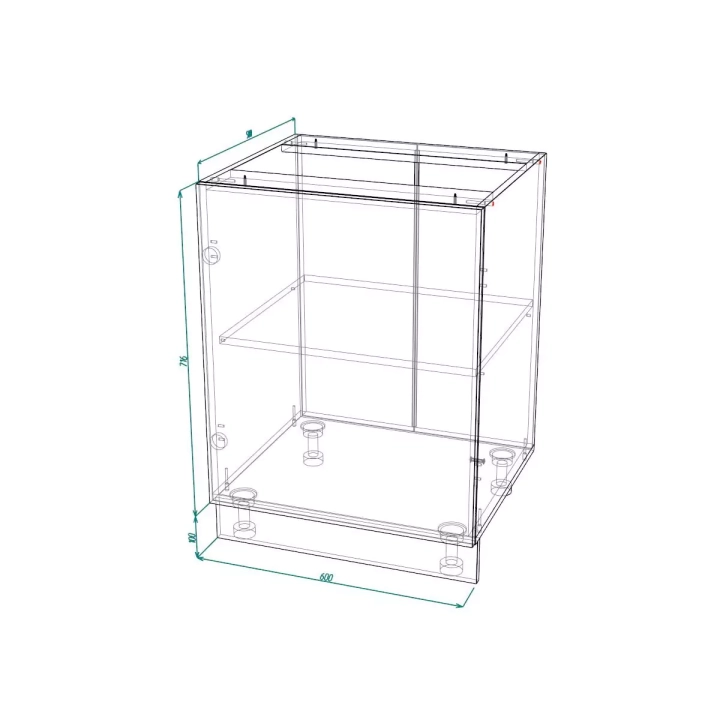 ф119 Шкаф нижний ШН 600-1 "София" Норд Line (смок софт) схема