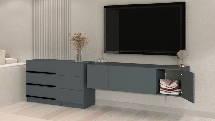 Комплект в гостиную Бастион 2.9 м, Графит