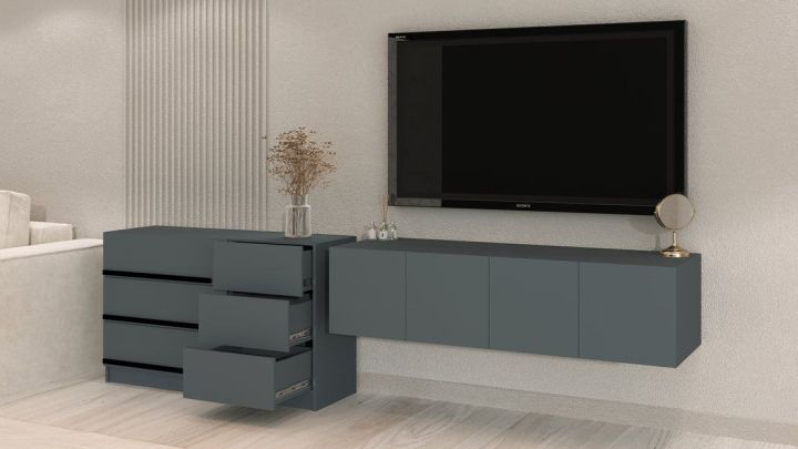 Комплект в гостиную Бастион 2.9 м, Графит