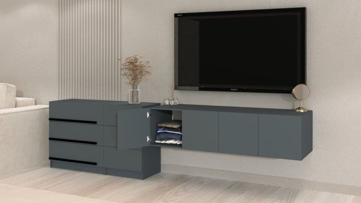 Комплект в гостиную Бастион 2.9 м, Графит