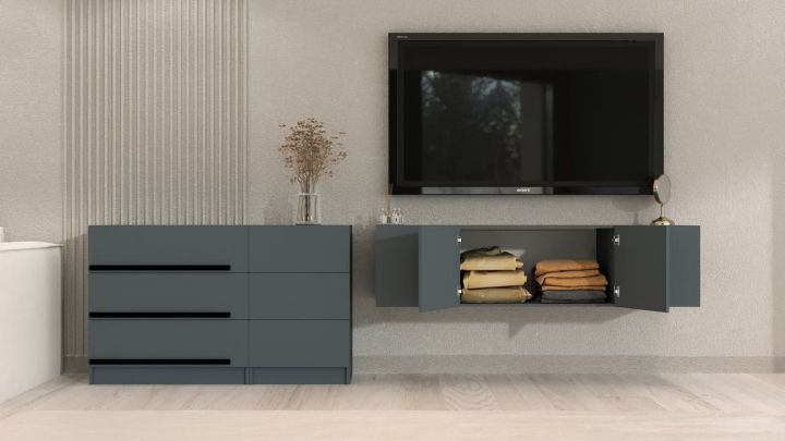 Комплект в гостиную Бастион 2.9 м, Графит