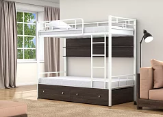 Кровать двухъярусная Валенсия 90 (с ящиком и полкой) Кровати без механизма Черный 