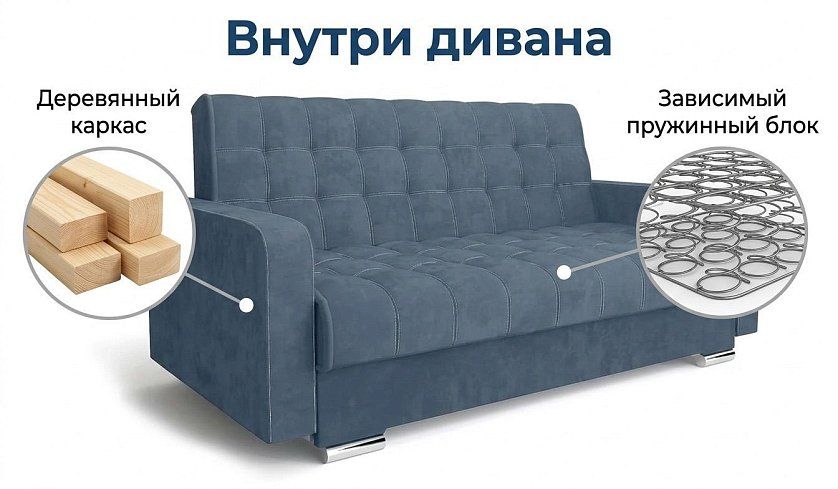 Прямой диван Мира, Серый