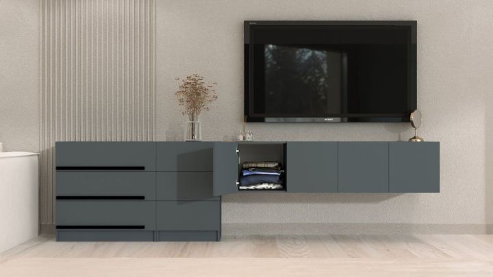 Комплект в гостиную Бастион 2.9 м, Графит