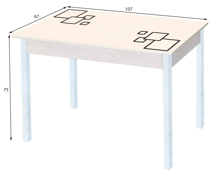 Стол обеденный раздвижной с фотопечатью Альфа, Разноцветный