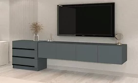 Комплект в гостиную Бастион 2.8 м Серый 
