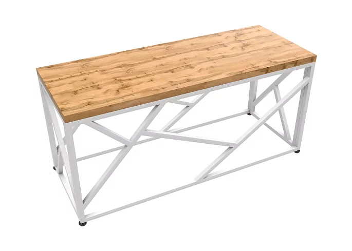 Журнальный стол Айсберг Лофт 04 белый/дуб крафт табак, Коричневый