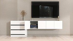 Комплект в гостиную Бастион 2.4 м Белый 