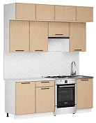 Модульная кухня Либерти 2.1м с антресолями (орех светлый)